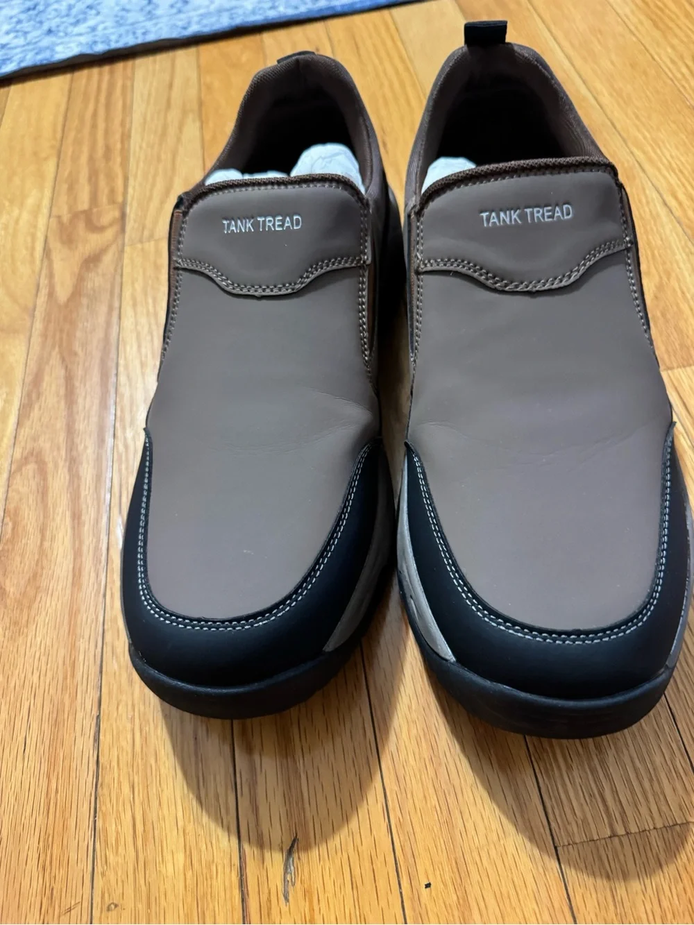 Tank Tread Men's Slip-On Loafer — Brown with Black Toe